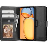 etui podstawka Pokrowiec Tech-protect Wallet czarny do Xiaomi Redmi 13C 4G