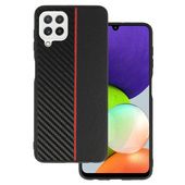 Pokrowiec Tel Protect Carbon Case pasek czerwony do Samsung Galaxy M22 4G