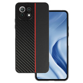 Pokrowiec Tel Protect Carbon Case pasek czerwony do Xiaomi Redmi 5G