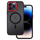 Pokrowiec Tel Protect Magnetic Carbon Case czerwony do Apple iPhone 15 Pro Max