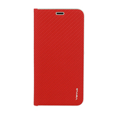 Pokrowiec Vennus Book Carbon czerwony do Apple iPhone 12 Pro Max