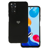 Pokrowiec Vennus Silicone Serce czarny do Xiaomi Redmi Note 11S