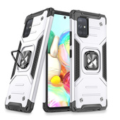 etui uchwyt na palec Pokrowiec Wozinsky Ring Armor pancerny srebrny do Samsung Galaxy A71 4G