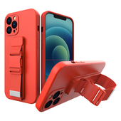 Pokrowiec elowy Rope Case ze smycz czerwony do Apple iPhone 12 Pro Max