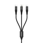 Riversong kabel 3w1 Infinity 05 USB - Lightning + USB-C + microUSB 1,0m czarny C58 do SAMSUNG ZV50