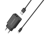 Riversong �adowarka sieciowa SafeKub D2 2x USB 12W czarna + kabel USB - USB-C AD29 + CT85 do SAMSUNG ZV50