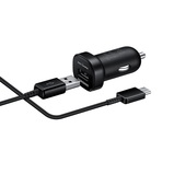 Samsung �adowarka samochodowa Fast Charge + kabel USB typ-C czarna do SAMSUNG ZV50