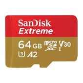 SanDisk Extreme microSDXC 64GB 160/60MB/s UHS-I U3 QActiveCam + adapter do SAMSUNG ZV50
