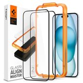 Spigen szk�o hartowane ALM GLASS FC 2-PACK czarny do Apple iPhone 15