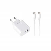Szybka �adowarka 25W Maxlife 2 wej�cia USB-A i USB-C z kablem 1m do telefonu do Oppo Reno 13FS 5G
