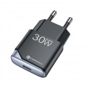 Szybka �adowarka kostka ultra slim 30W Forcell GaN III port USB-C czarna do Samsung Galaxy A52S 5G