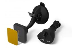 Uniwersalny uchwyt magnetyczny Technaxx TE09 + �adowarka samochodowa 2X USB TTT do SAMSUNG ZV50