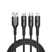 WIWU kabel Starlink Series 3.1A 3in1 cable Wi-C045E A-C+L+M czarny do SAMSUNG ZV50