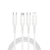WIWU kabel Starlink Series 60W 3in1 Fast Charging cable Wi-C046E C-C+L+M bia�y do SAMSUNG ZV50