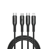WIWU kabel Starlink Series 60W 3in1 Fast Charging cable Wi-C046E C-C+L+M czarny do SAMSUNG ZV50