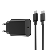 WIWU �adowarka sieciowa Wi-U001 PD 20W 1x USB-C czarna + kabel USB-C - USB-C do SAMSUNG ZV50