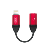 XO adapter audio NB147A Lightning do mini-jack (3,5mm) czerwono-czarny do SAMSUNG ZV50