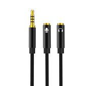 XO kabel audio 2w1 NB-R197 jack 3,5mm - z��cze jack 3,5mm / mikrofon 0,23 m czarny do SAMSUNG ZV50