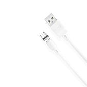 XO kabel magnetyczny NB187 USB - microUSB 1,0 m 2,1A bia�y do SAMSUNG ZV50