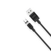 XO kabel magnetyczny NB187 USB - microUSB 1,0 m 2,1A czarny do SAMSUNG ZV50