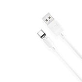 XO kabel magnetyczny NB187 USB - USB-C 1,0 m 2,1A bia�y do SAMSUNG ZV50