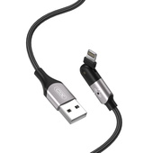 XO kabel NB176 USB - Lightning 2.4A 1,2m czarny ruchome z��cze do SAMSUNG ZV50