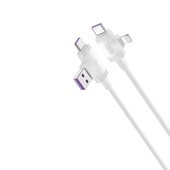 XO kabel NB237 4w1 USB + USB-C - Lightning + USB-C 1,0 m 3A bia�y do SAMSUNG ZV50