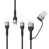 XO kabel NB254 6w1 USB - USB-C + USB-C + microUSB + Lightning 1,2m czarny do SAMSUNG ZV50