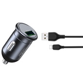 XO �adowarka samochodowa CC46 QC 3.0 18W 1x USB szara + kabel USB-C do SAMSUNG ZV50