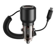 XO �adowarka samochodowa CC59 65W 1x USB 1x USB-C czarna matowa z kablem USB-C + kabel USB-C - USB-C do SAMSUNG ZV50