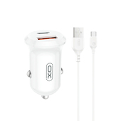 XO �adowarka samochodowa CC69 PD 30W QC 1x USB 1x USB-C bia�a + kabel USB - USB-C do SAMSUNG ZV50
