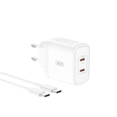 XO �adowarka sieciowa CE08 PD 50W 2x USB-C bia�a + kabel USB-C - USB-C do SAMSUNG ZV50