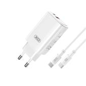 XO �adowarka sieciowa CE17 PD 65W 1x USB-C 1x USB bia�a + kabel USB-C - USB-C do SAMSUNG ZV50