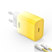 XO �adowarka sieciowa CE18 PD 30W 1x USB-C ��to-bia�a + kabel USB-C - Lightning do SAMSUNG ZV50