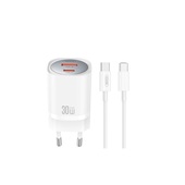 XO �adowarka sieciowa CE21 PD 33W 1x USB-C 1x USB bia�a + kabel USB-C - USB-C do SAMSUNG ZV50