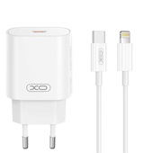 XO �adowarka sieciowa CE25 PD 25W 1x USB-C bia�a + kabel USB-C - Lightning do SAMSUNG ZV50