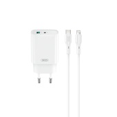 XO �adowarka sieciowa CE29 PD 20W 1x USB-C 1x USB bia�a + kabel USB-C - Lightning do SAMSUNG ZV50