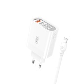 XO �adowarka sieciowa L100 QC 3.0 4x USB bia�a + kabel Lightning do SAMSUNG ZV50