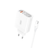 XO �adowarka sieciowa L100 QC 3.0 4x USB bia�a + kabel USB-C do SAMSUNG ZV50