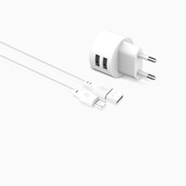 XO �adowarka sieciowa L62 plus kabel micro bia�a 2USB 2,4A do SAMSUNG ZV50