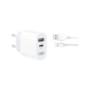 XO �adowarka sieciowa L97 1x USB 1x USB-C 2,4A bia�a + kabel microUSB do SAMSUNG ZV50