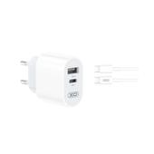 XO �adowarka sieciowa L97 1x USB 1x USB-C 2,4A bia�a + kabel USB-C - USB-C do SAMSUNG ZV50