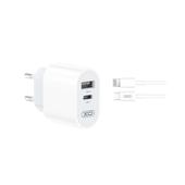 XO �adowarka sieciowa L97 1x USB 1x USB-C 2,4A bia�a + kabel USB-C -Lightning do SAMSUNG ZV50