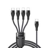 Yesido Kabel CA110 Type-C-4w1 (2xType-C + 2xLightning) 1.2m 4A, BLACK / CZARNY do SAMSUNG ZV50