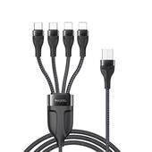 Yesido Kabel CA111 USB-4w1 (2xType-C + 2xLightning) 1.2m 4A, BLACK / CZARNY do SAMSUNG ZV50