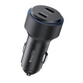 Yesido �adowarka samochodowa Y48 PD 60W 2xUSB-C BLACK / CZARNY do SAMSUNG ZV50