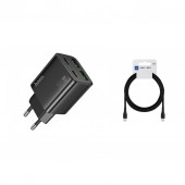 �adowarki sieciowe 4 wej�cia USB-A i USB-C Szybka �adowarka sieciowa Hoco N56 30W PD 2x USB-C 2x USB-A z kablem USB-C 1m czarna do Realme Narzo 20a