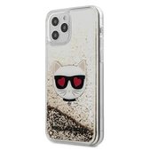 etui brokatowe  z�ote hard case Liquid Glitter Choupette do Apple iPhone 12 Pro (6.1 cali)