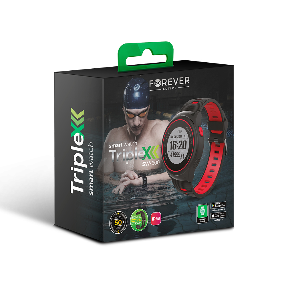 Smartwatch Forever TripleX GPS SW-600 czarno czerwony / 8