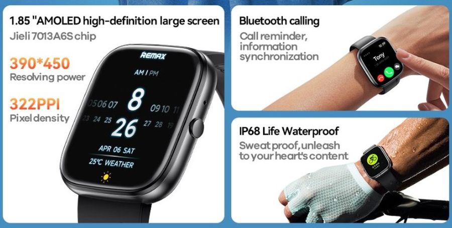 SMARTWATCH REMAX WATCH25 BLACK / 3